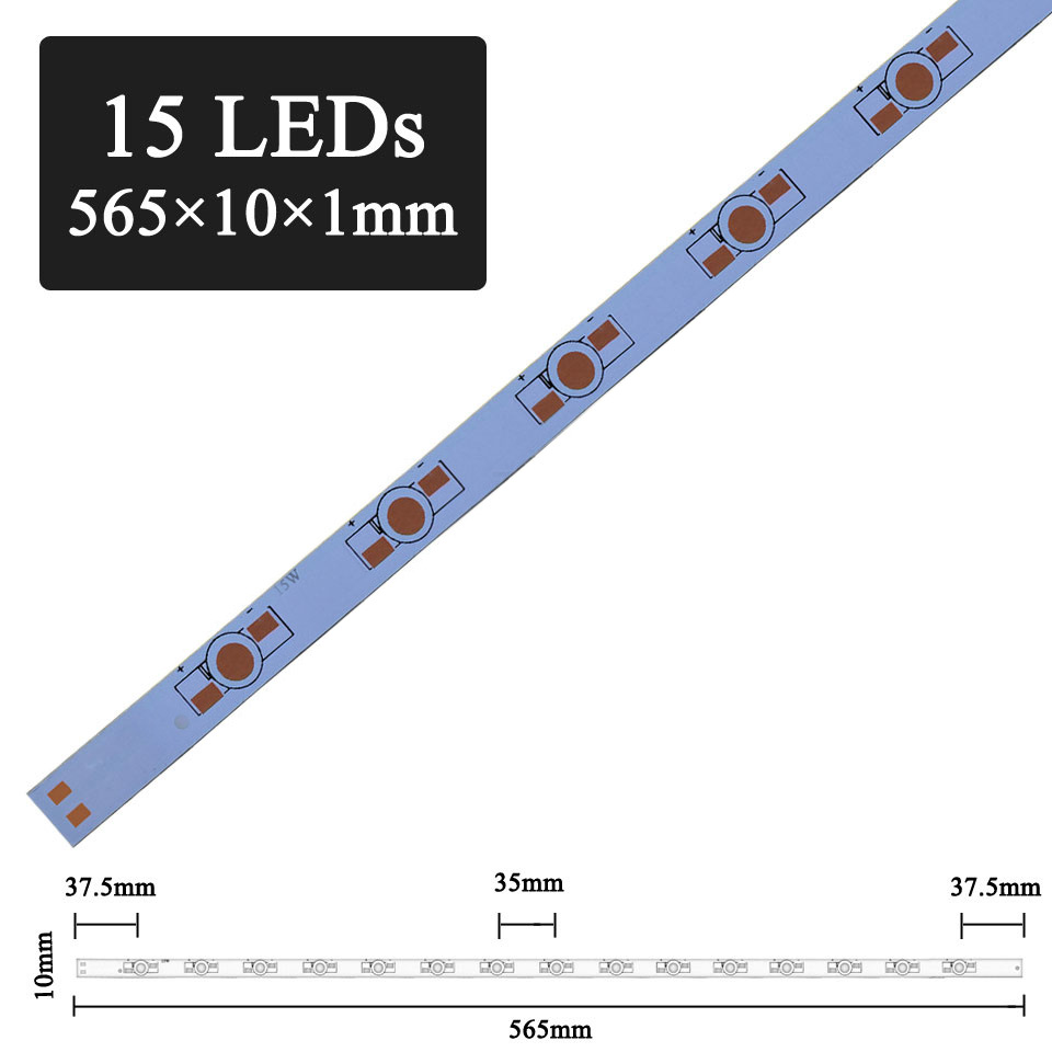 1W 3W 5W  565*10mm 15LEDs Aluminum Base Plate PCB Board Heat Sink