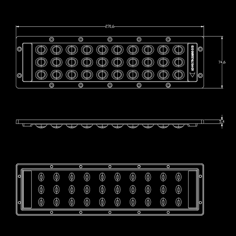 270x64.5mm LED Module Lens 30 LEDs Lens Module For SMD 3030