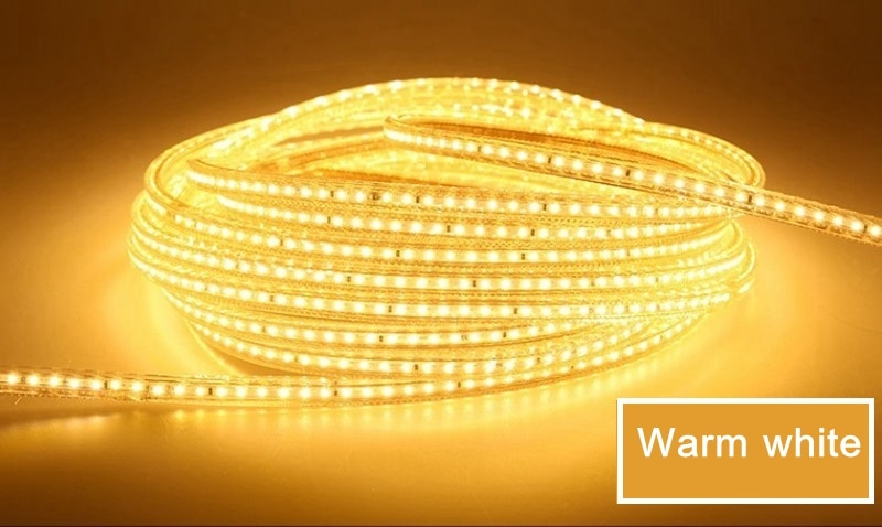 220V 3014 SMD LED Flexible Strip 120 LEDs/m Emitting White/Warm White/Red/Green/Blue/Yellow