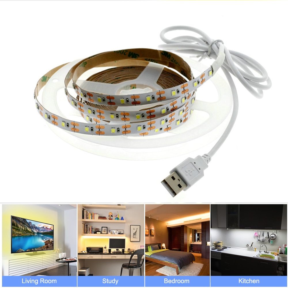 2835 SMD Flexible LED Strip Emitting White / Warm White / RGB + USB Power Supply DIY 