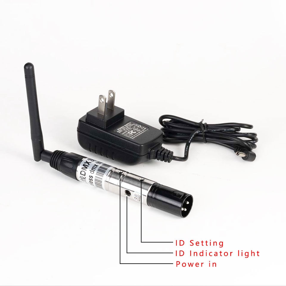 2.4G DMX512 Signal Wireless Transmitter with 126CH Frequency 3 Pin XRL Connector