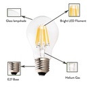 2W 4W 6W 8W E27 B22 A60 LED Edison Bulb AC220V Home Light LED Filament Light Bulb