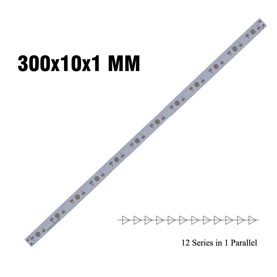 300mm 12LEDs Aluminum Base Plate Strip White PCB Board for Grow Light Tubes