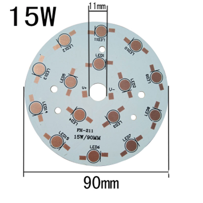 32mm/50mm/70mm/90mm 3/5/7/12/15LEDs Aluminum Base Plate PCB Board