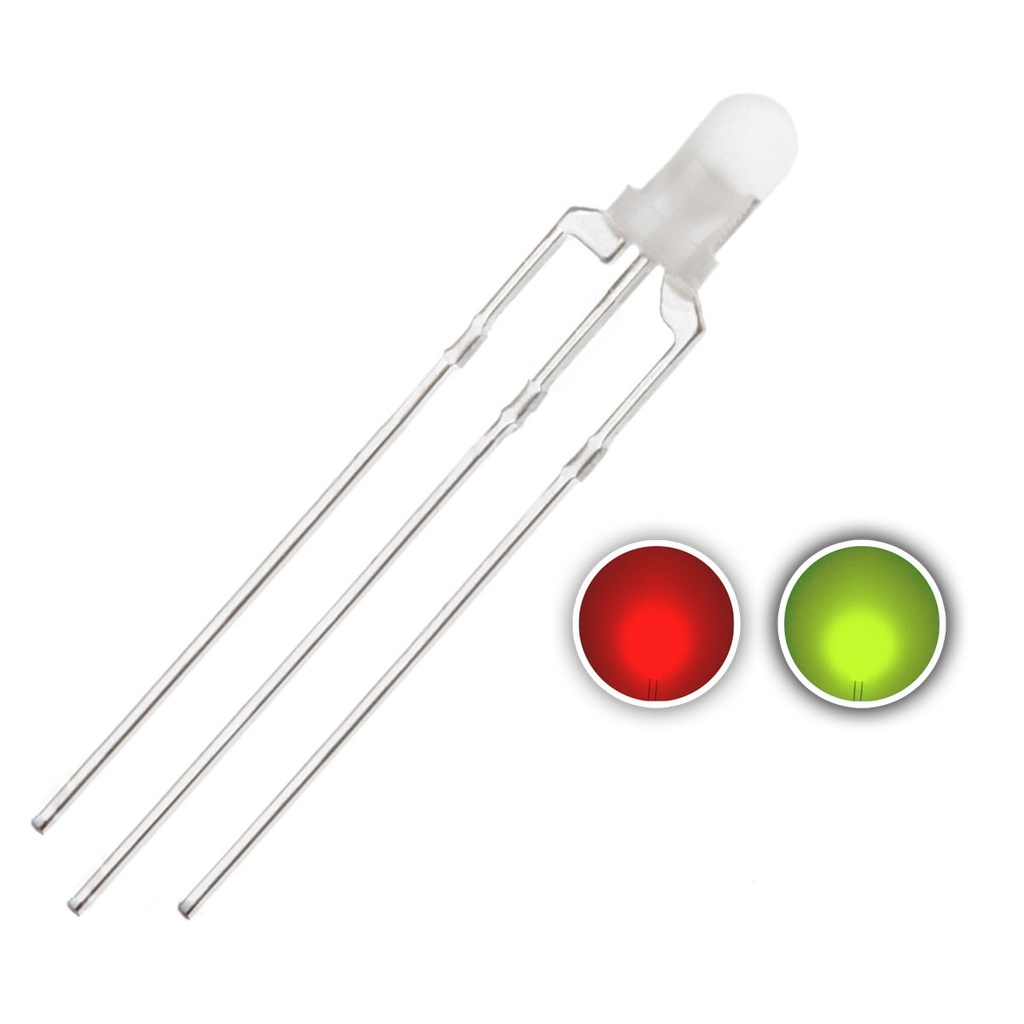 3mm Red & Blue/Green LED Diode Lights Bicolor Common Cathode Diffused Round