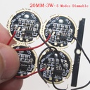 3W 17mm 20mm LED Driver Input DC 3-4.2V Output 3-3.6V 700mA 5 Modes Dimmable