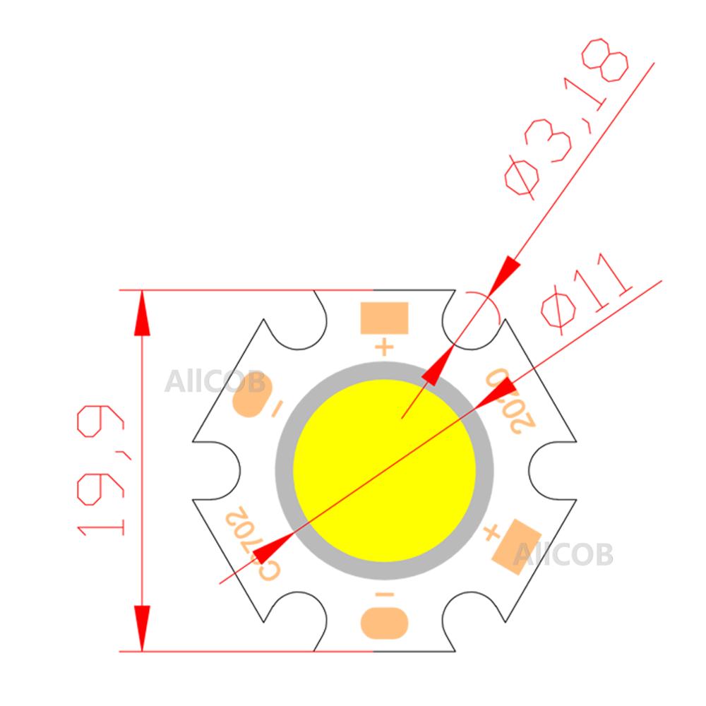 3W 5W 7W 10W 20/11mm Round COB LED light Aluminum LED Light Source Module 