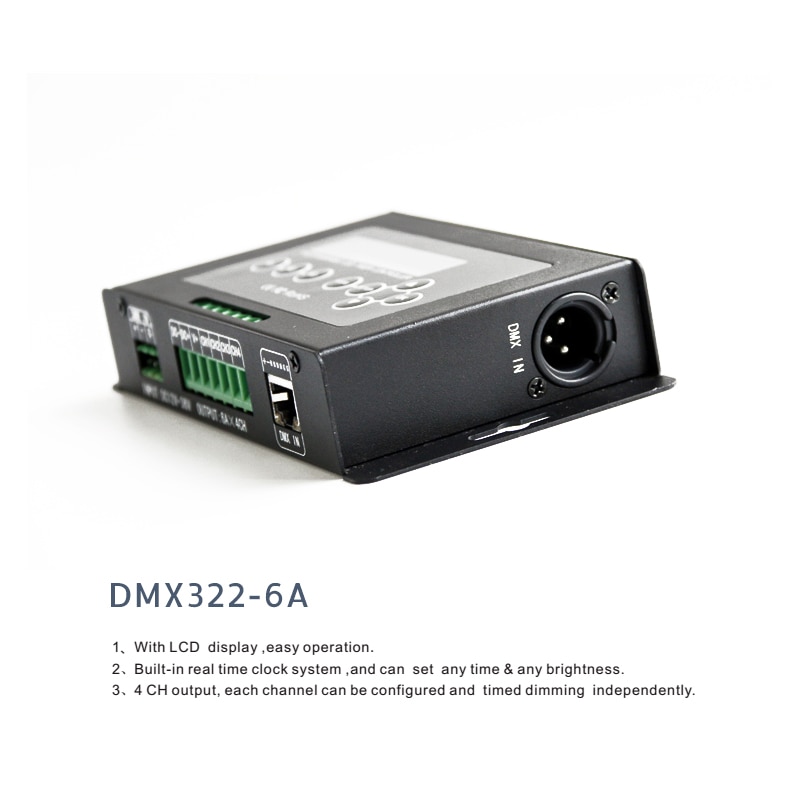 4-Channel DMX512 Input Signal Programmable LED Timer Dimmer Aquarium Controller for LED Strip Pixel Light Lamp Bulbs
