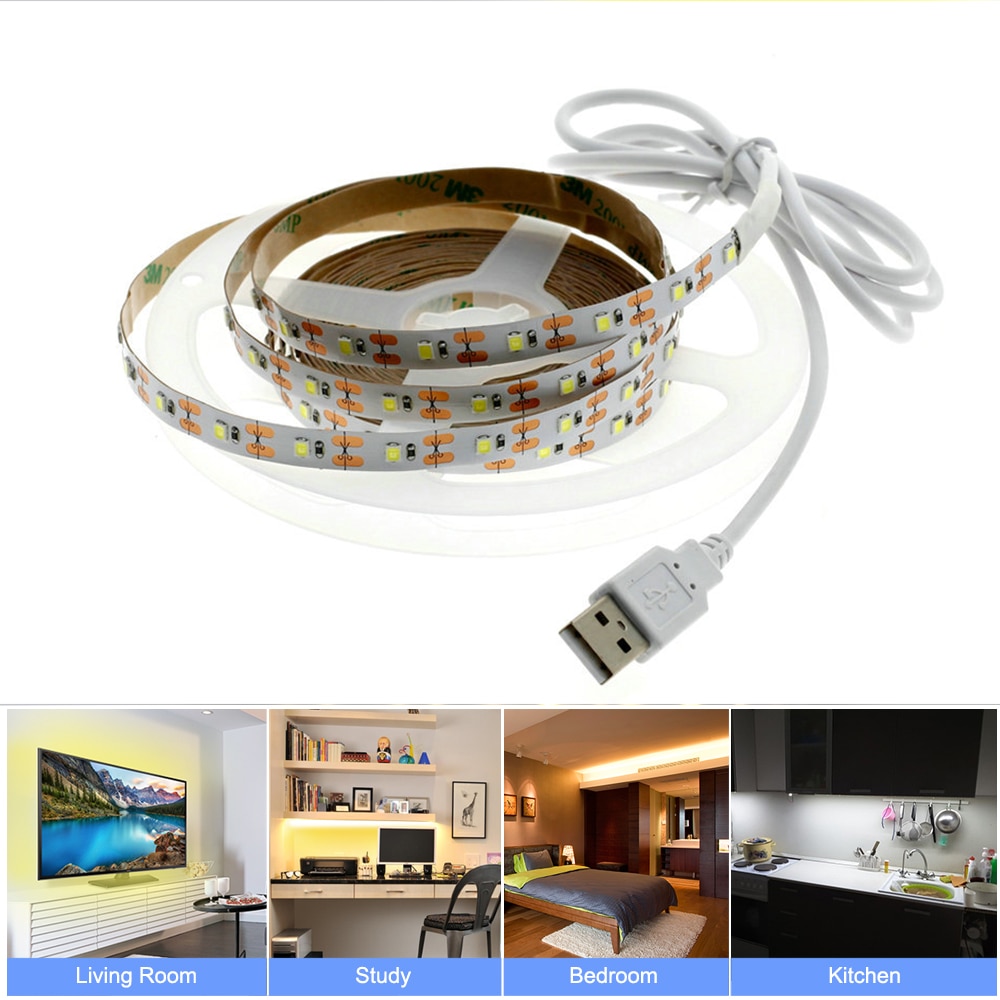 5V 2835 SMD USB Flexible LED Strip Emitting Warm White / White