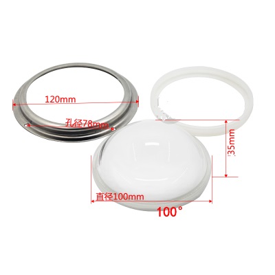 66 /78 /100mm Optical Glass LED Lens + Waterproof Pressure Silicone Ring + Stainless Steel Fixing Bracket fit for 50/100/ 200W High Power LED