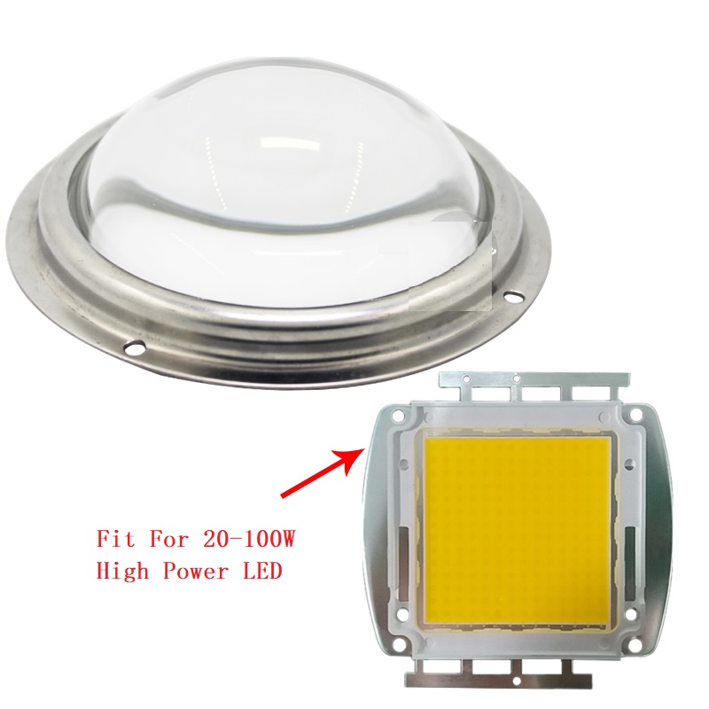 66 /78 /100mm Optical Glass LED Lens + Waterproof Pressure Silicone Ring + Stainless Steel Fixing Bracket fit for 50/100/ 200W High Power LED