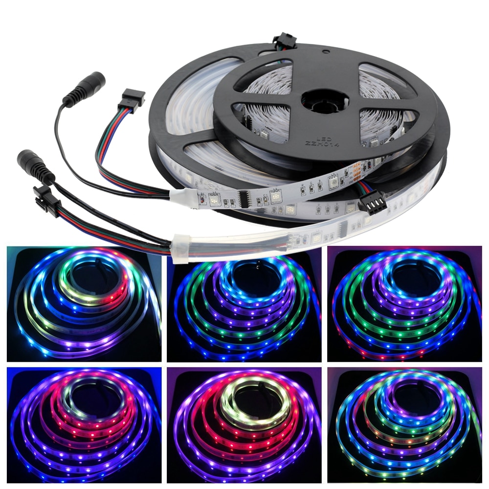 6803 IC Dream Color RGB LED Strip 5050 30LED/m IP67 Waterproof 5M + 133 Program RF Magic Controller + Adapter