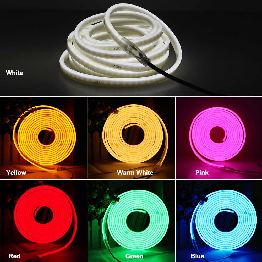 6x12mm 12V Neon LED Strip Light SMD2835 120LED/M Outdoor Decorative Flexible Light