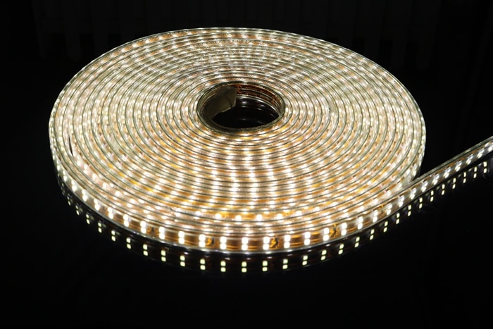 AC 220V 2835 SMD LED Flexible Strip 156LEDs/m Double Row High Bright Gold PCB Emitting White/Warm White/Blue/Red/Green