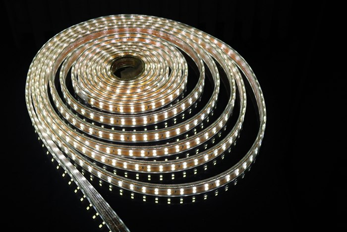 AC 220V 2835 SMD LED Flexible Strip 156LEDs/m Double Row High Bright Gold PCB Emitting White/Warm White/Blue/Red/Green