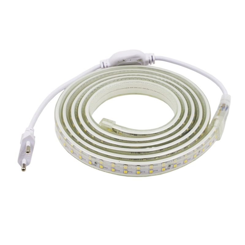 AC 220V 2835 SMD LED Flexible Strip 180LEDs/m Double Row Emitting White/Warm White/Neutral White
