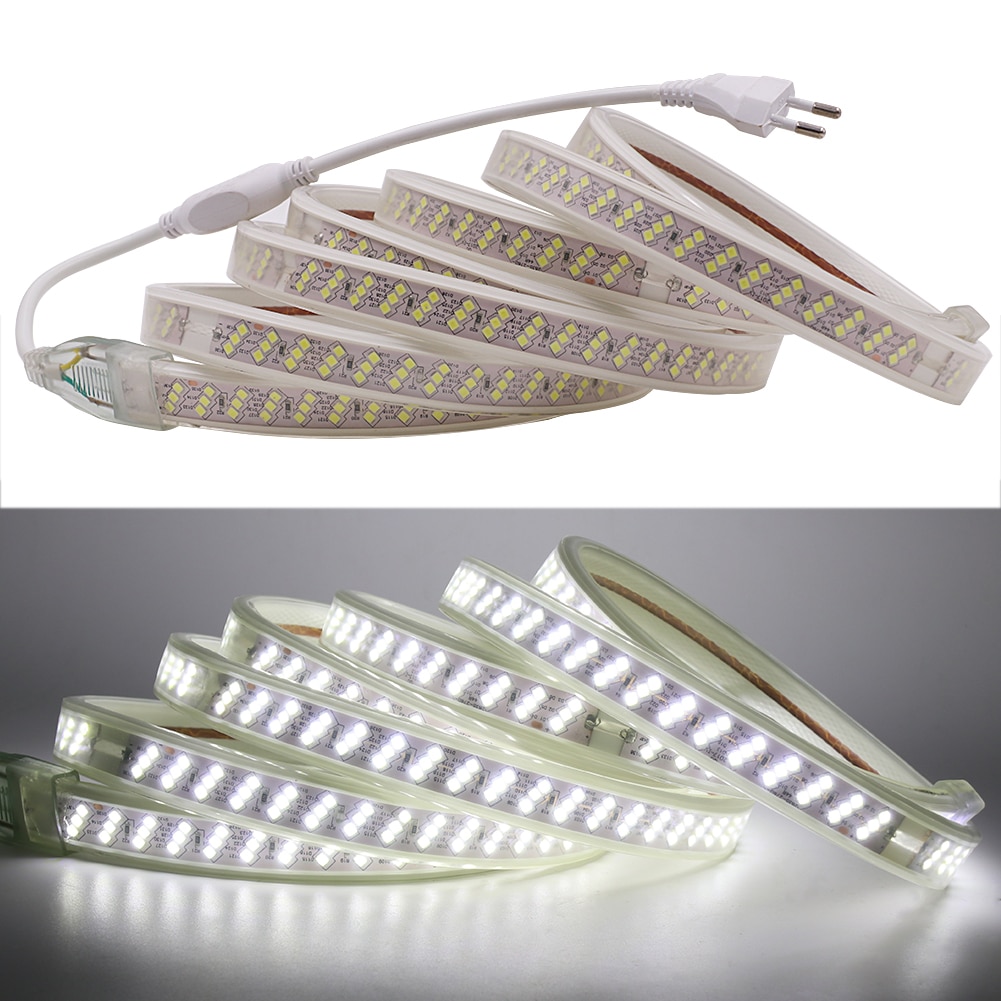 AC 220V 2835 SMD LED Flexible Strip 276LEDs/m Three Row/Plum Blossom Shape Emitting White/Warm White/Blue