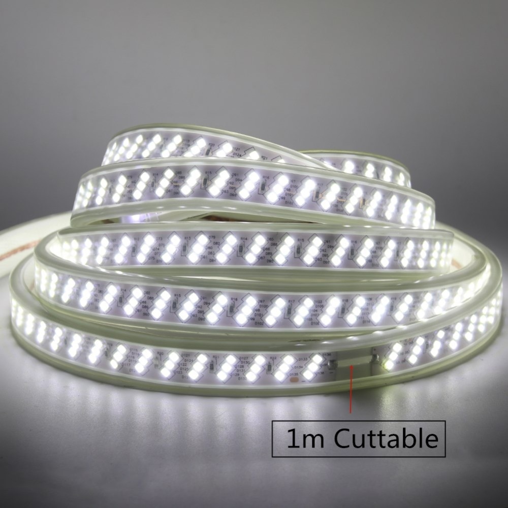 AC 220V 2835 SMD LED Flexible Strip 276LEDs/m Three Row/Plum Blossom Shape Emitting White/Warm White/Blue