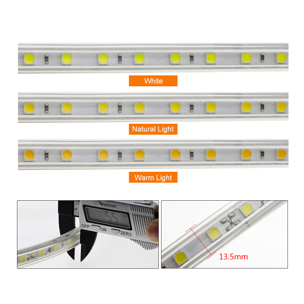 AC220V LED Strip 5050 High Safety High Brightness Flexible LED Light 60 LEDs/m IP67 Waterproof LED Strip Light