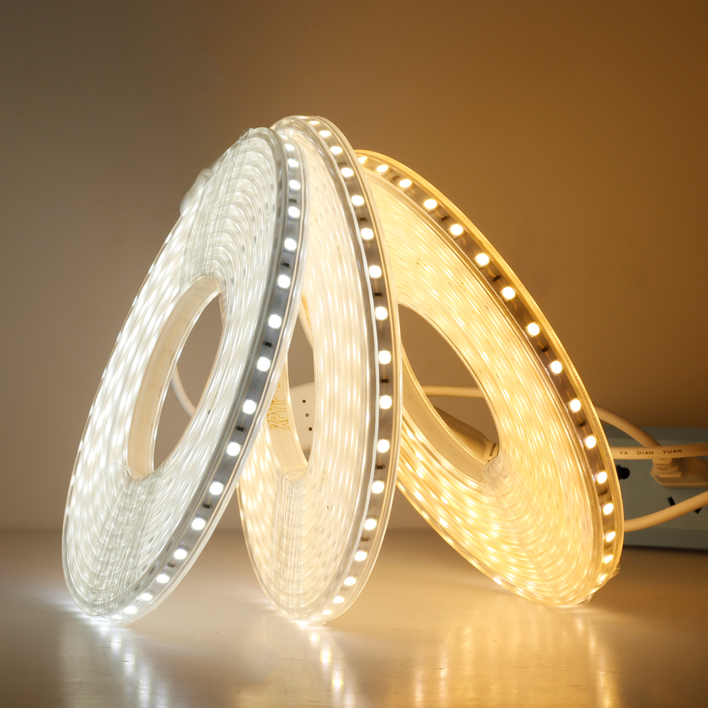AC220V LED Strip 5050 High Safety High Brightness Flexible LED Light 60 LEDs/m IP67 Waterproof LED Strip Light