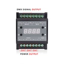 AC90-240V 3CH Output Guide Rail Type DMX Triac Dimmer with Digital Tube Display