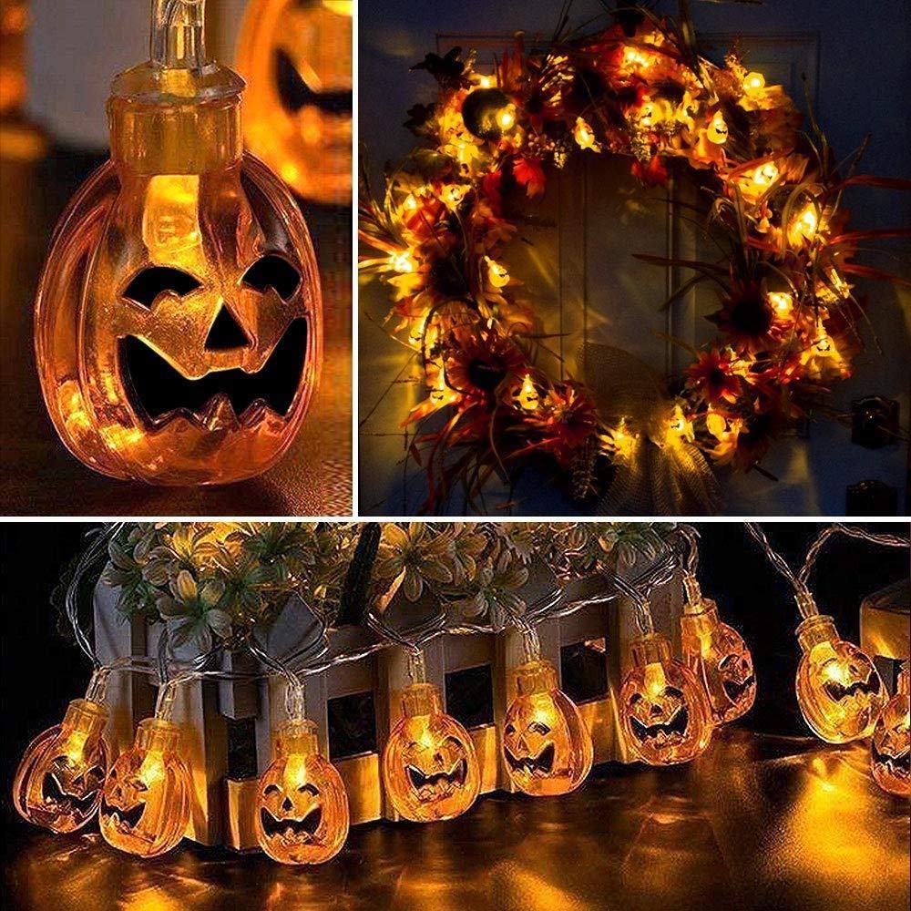 Battery Powered LED Halloween Pumpkin Light String 1.5M/2M/3M/4M/5M