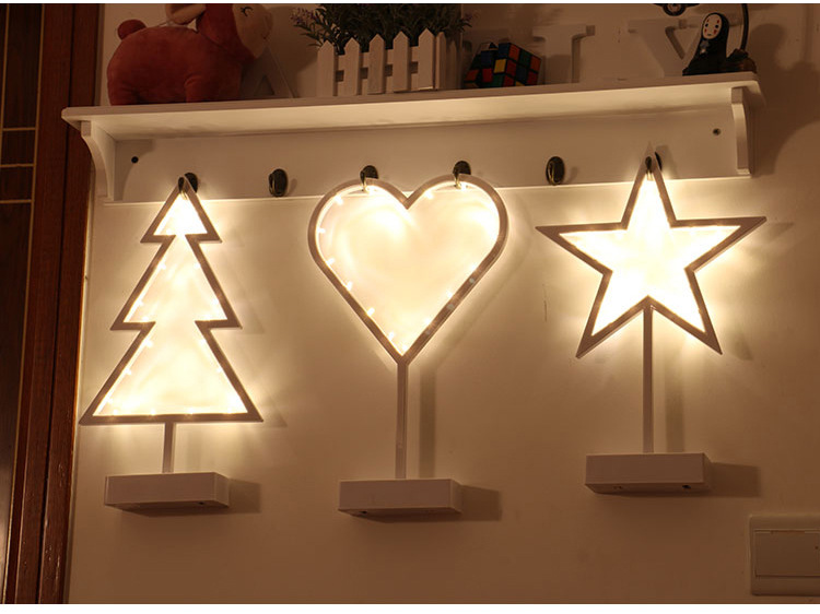 Battery Powered LED Heart/Star/Christmas Tree Novelty Fairy Light