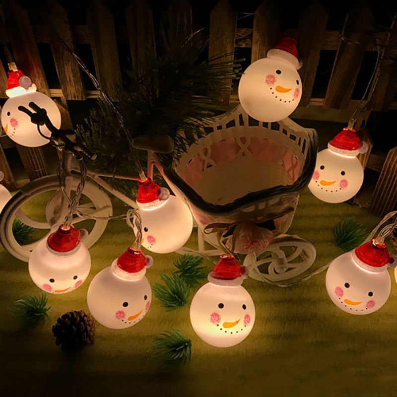 Battery Powered LED Christmas Snowman Light String 1.5M/3M/4.5M