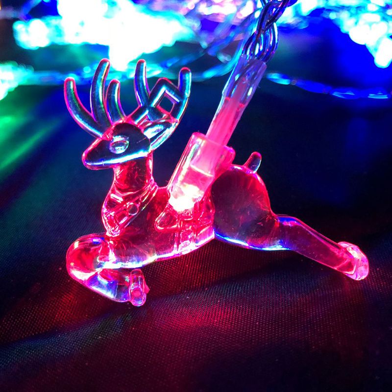 Battery Powered LED Elk Jumping Reindeer Light String Remote Control 3M/6M