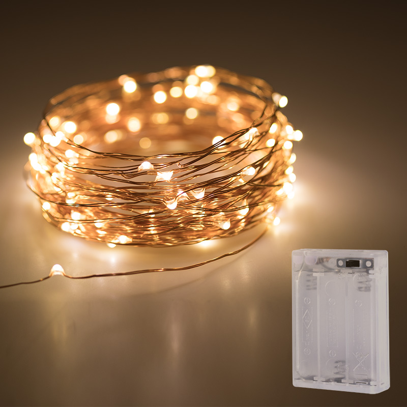 Battery Powered LED Fairy Light String Copper Wire 5/10/20M 8 Modes
