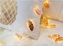 Battery Powered LED Rose Gold Feather Shape Metal Light String 1.5M/2.2M/3M