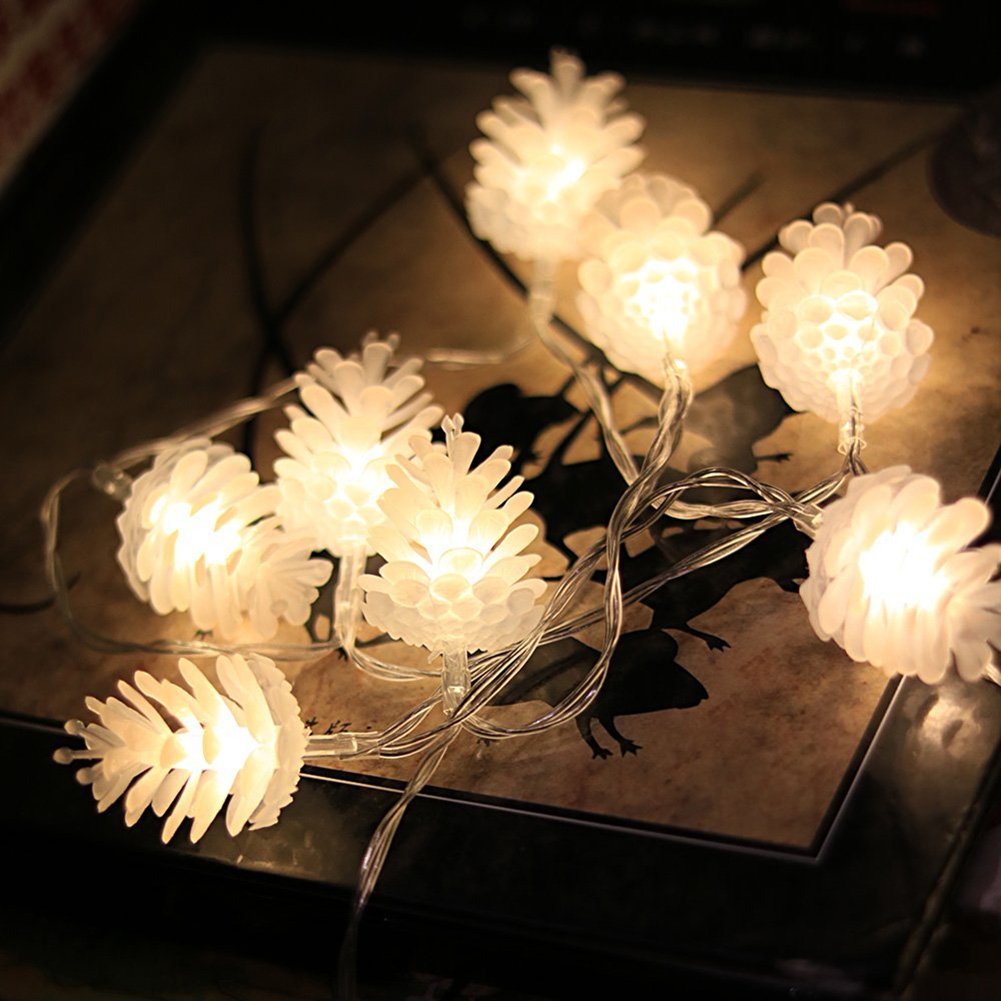 Battery Powered LED Pinecone Shape Light String 1.5M/2.2M/3M/5M