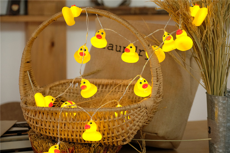 Battery Powered LED Small Yellow Duck Light String 1.5M/2M/3M