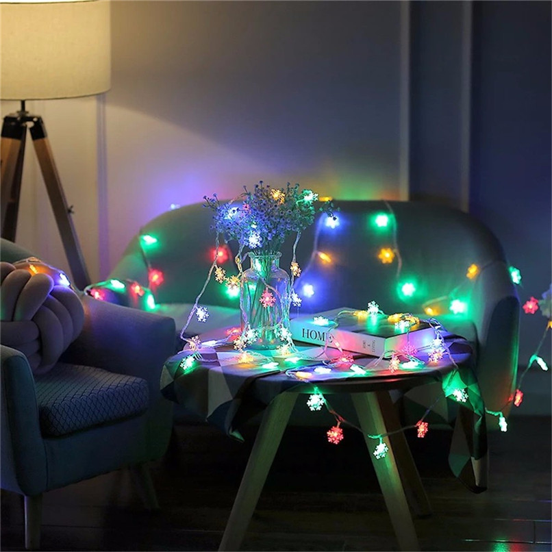 Battery Powered LED Snowflake Light String 1M/2M/3M/5M