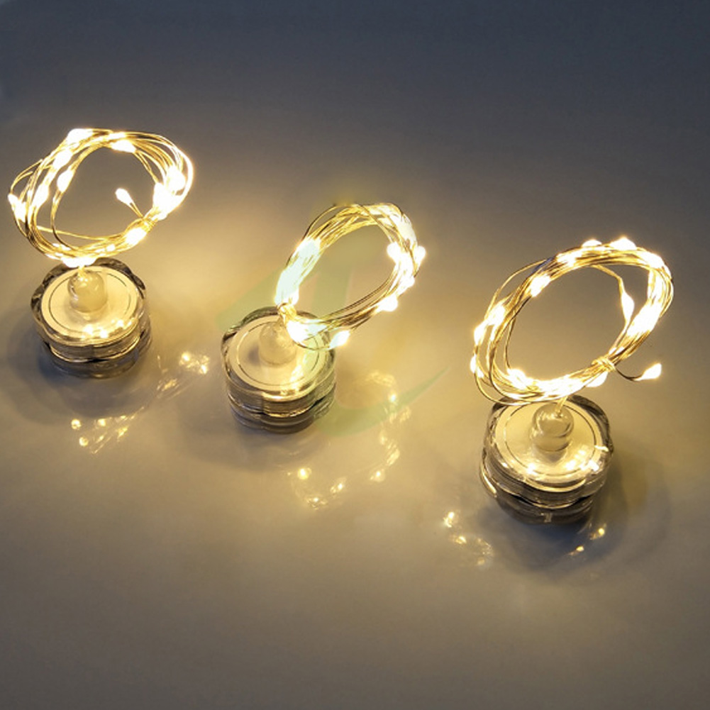 CR2032 Leaf Garland Button Battery Powered LED Fairy Light String Sliver Wire 1/2/3M