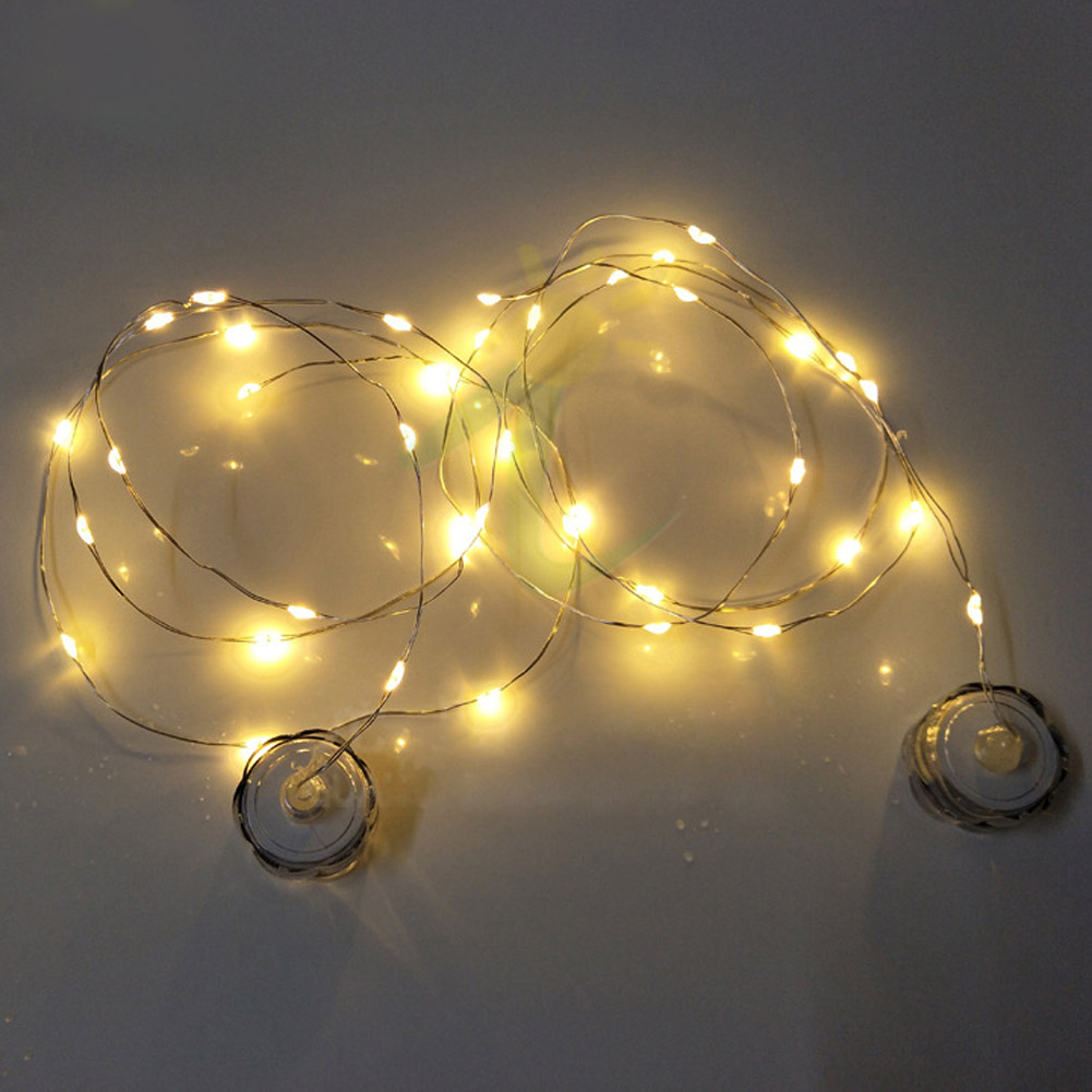 CR2032 Leaf Garland Button Battery Powered LED Fairy Light String Sliver Wire 1/2/3M