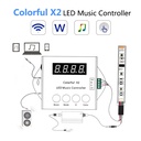 Colorful Music X2 Controller For WS2812B WS2811 WS2813 USC1903 DC5-24V with RF Touch Remote Max Control 1000 Pixels