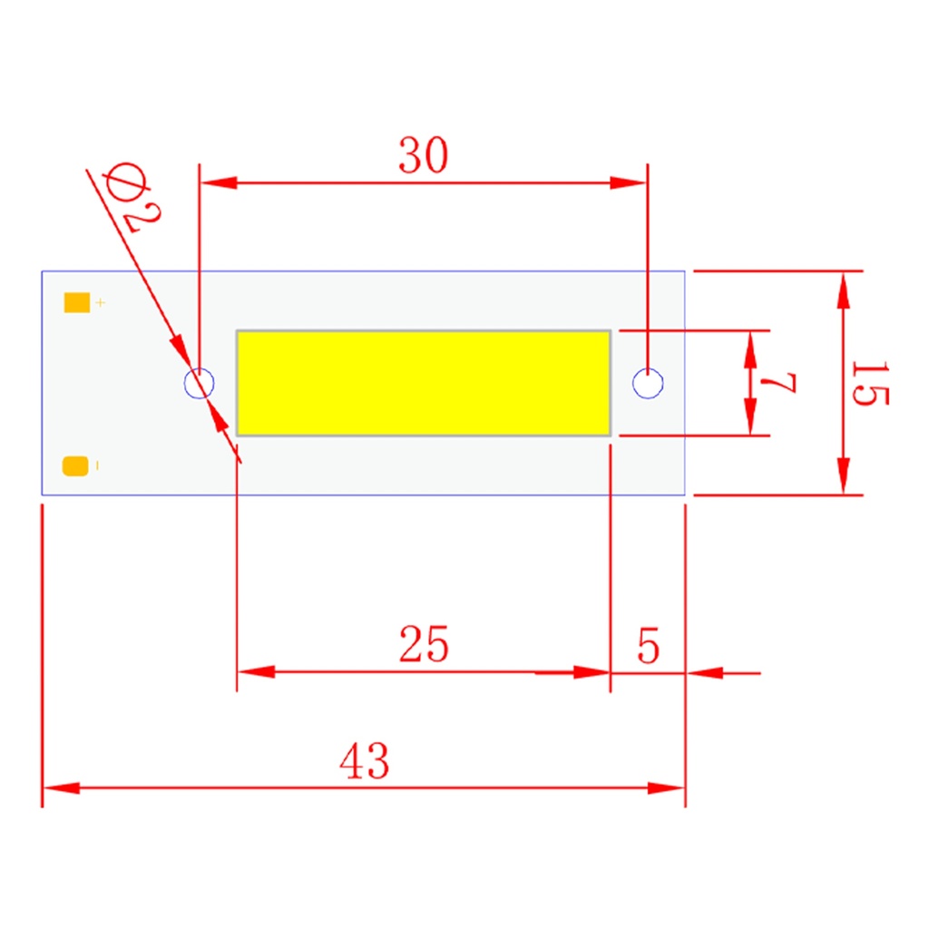  1W LED COB Light Bar Module 3V 300mA White 43*15mm