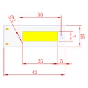  1W LED COB Light Bar Module 3V 300mA White 43*15mm