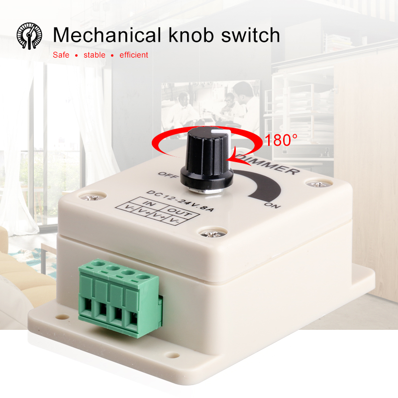 DC12-24V LED Strip Light Touch 1 Channel Dimmer Controller (Rotating)