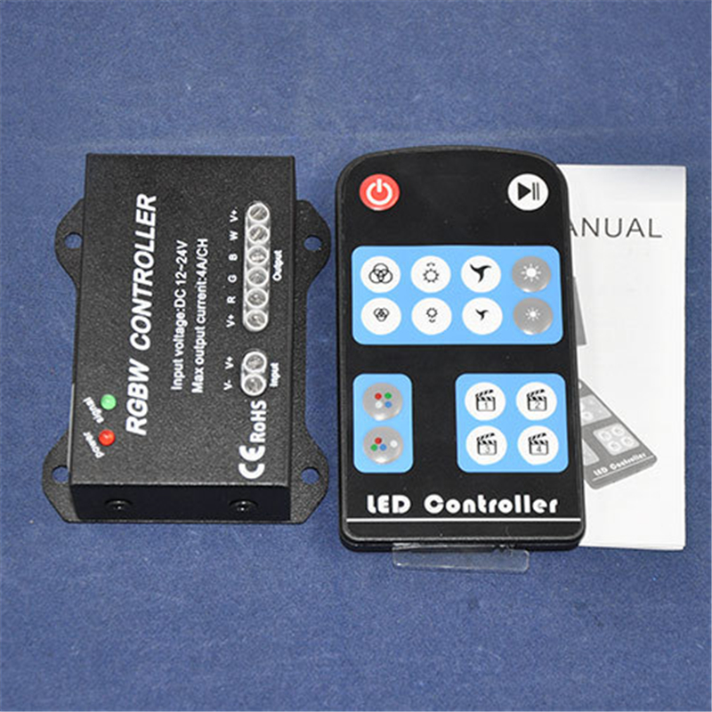 DC12-24V RGBW 4 Channel LED Controller for RGB and RGBW LED Lamp with RF Remote