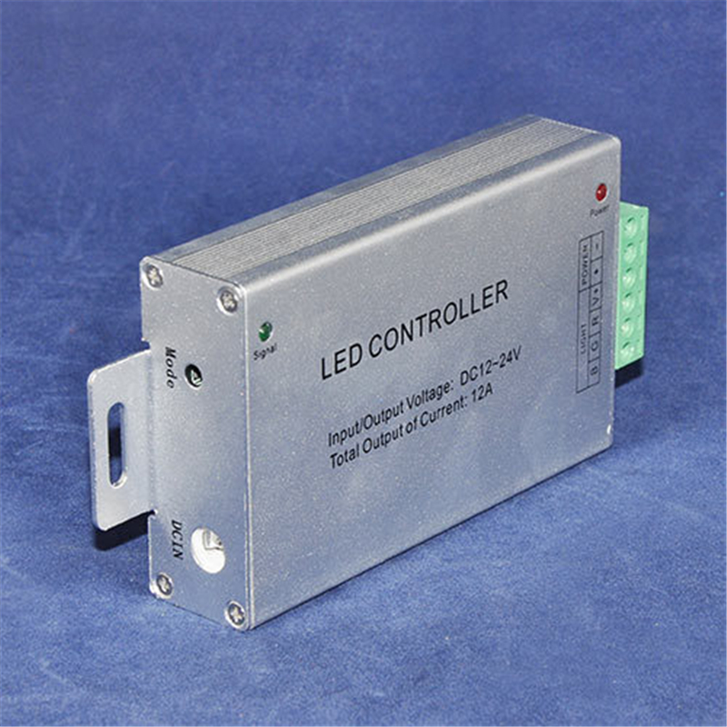 DC12-24V 3 Channels RGB LED RF Aluminum Controller with 4-key Remote