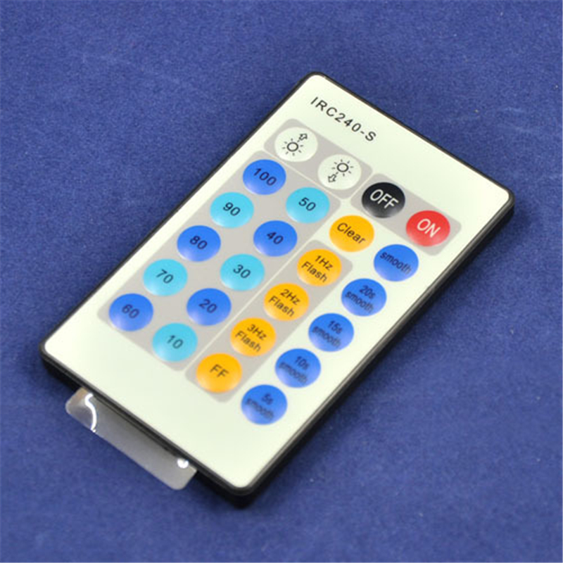 DC12-24V Brightness Adjustable IR LED Dimmer Controller with 24-key Ivory Remote