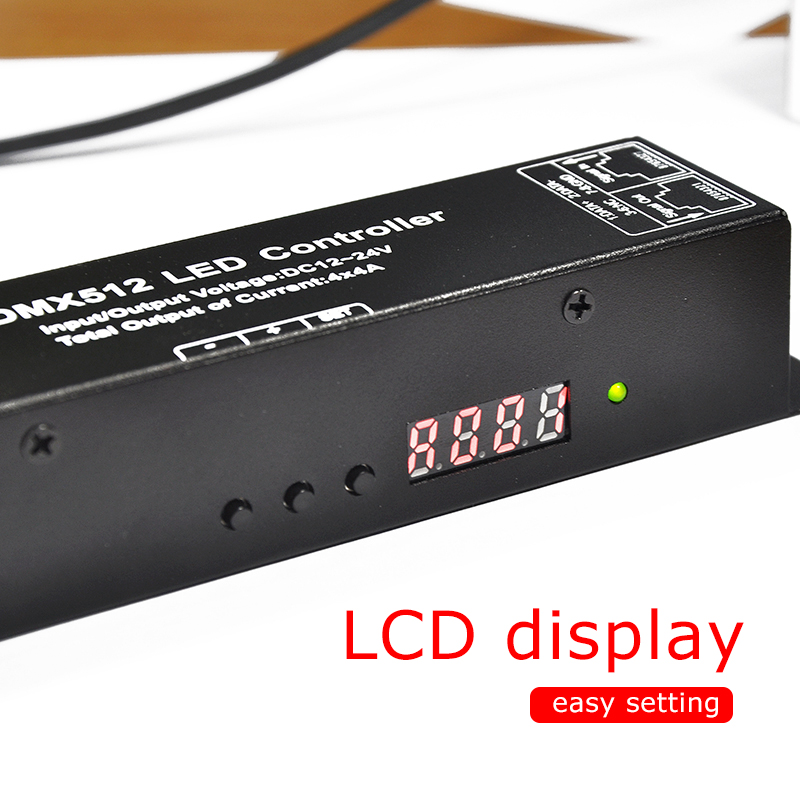 DC12-24V DMX512/1990 Standard RGB/RGBW PWM Dimmable LCD Display Decoder