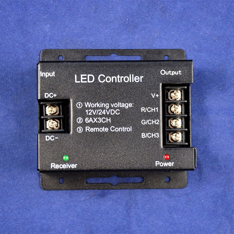 DC12V-24V 3 Channels 433MHz LED Lighting RGB Controller with Full Color RF Touch Remote