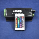 DC12/24V 24key IR Remote Control Aluminum Audio Sound Sensitive LED RGB Music Controller