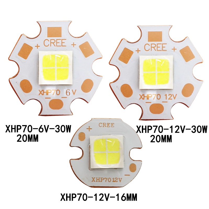 CREE XHP70.2 XHP-70 2 Generation Cool White Neutral White Warm White LED Emitter 6V 12V with 16mm 20mm Copper PCB