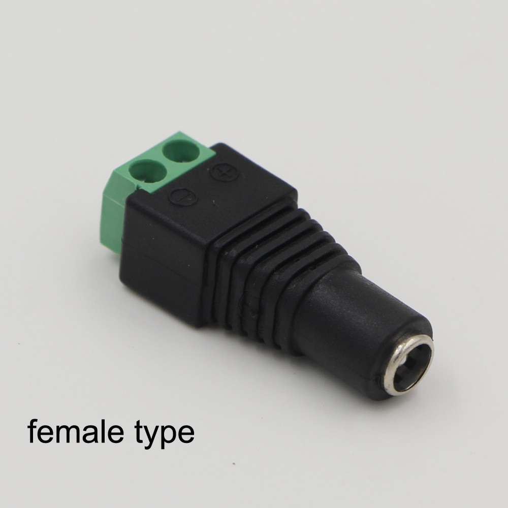  DC12V Male/Female DC 2.1 x 5.5mm Power /Jack Adapter Plug for CCTV 5050/3528 LED Strip Light Power Supply