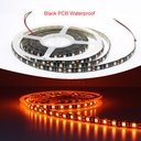 DC12V 5050 SMD Flexible LED Strip 60LEDs/m Black PCB Non Waterproof Emitting Orange