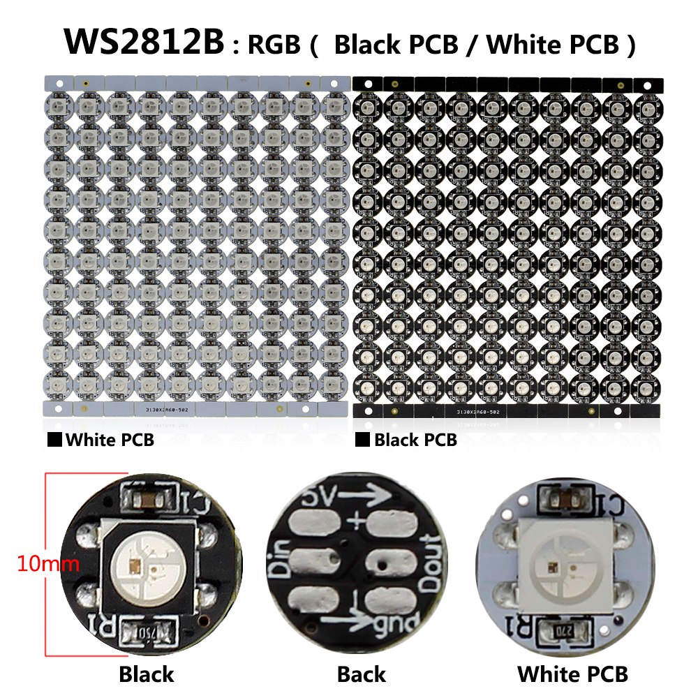 DC5V WS2812B SK6812 LED Chip with PCB Heatsink Board Built-in IC DIY LED Chips Emitting RGB/RGBW/RGBWW WWA 